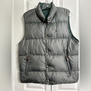 Polo Ralph Lauren Men's Vest Puffer Reversible Gray/Green Size M